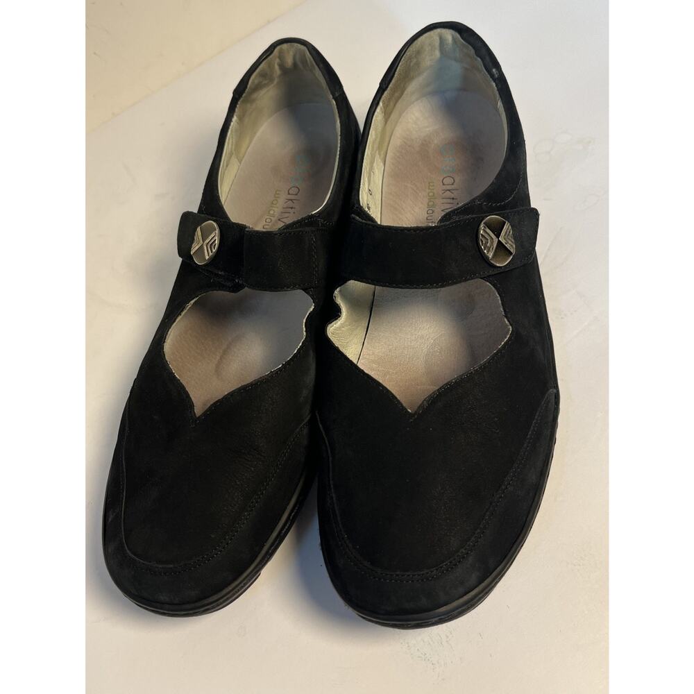 waldlaufer womens Black Suede Mary Jane Flats Size US 9.5